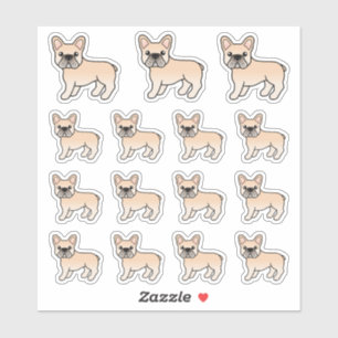 Cream French Bulldog Cute Cartoon Dogs Sticker