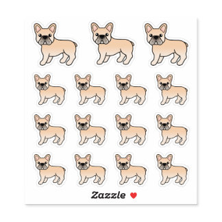 Cream French Bulldog Cute Cartoon Dogs Sticker