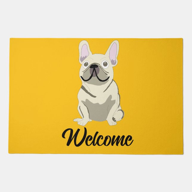 Cream French Bulldog Doormat (Front)