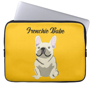 Cream French Bulldog, Frenchie Babe Laptop Sleeve