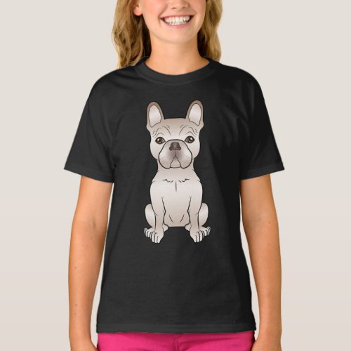 Cream French Bulldog  Frenchie Dog Sitting Hoodie T_Shirt