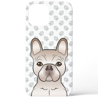 Cream French Bulldog / Frenchie Head &amp; Paws iPhone 12 Pro Max Case