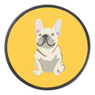 Cream French Bulldog Hockey Puck