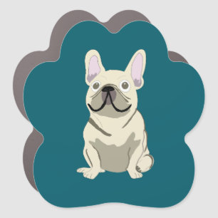 Cream French Bulldog, I Love my Dog Car Magnet