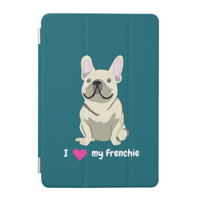 Cream French Bulldog, I Love my Dog iPad Mini Cover (Front)
