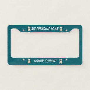 Cream French Bulldog, I Love my Dog License Plate Frame