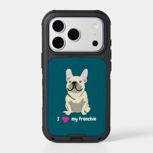 Cream French Bulldog, I Love my Dog iPhone 17 Pro Case