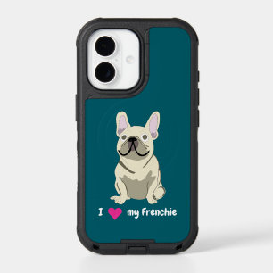Cream French Bulldog, I Love my Dog iPhone 17 Case