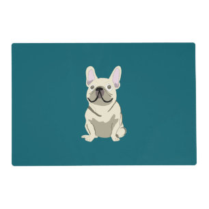 Cream French Bulldog, I Love my Dog Placemat