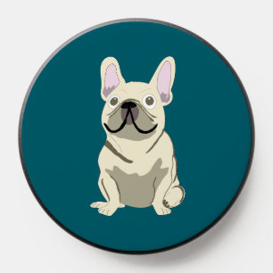 Cream French Bulldog, I Love my Dog PopSocket