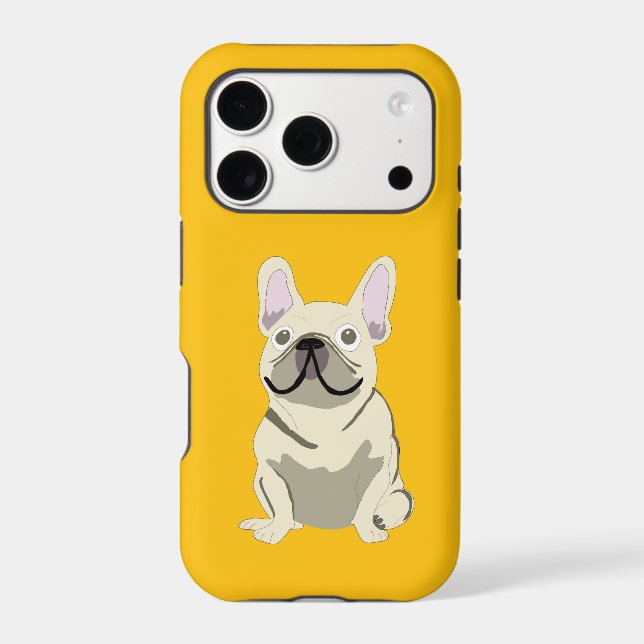Cream French Bulldog, iPhone Case (Back)