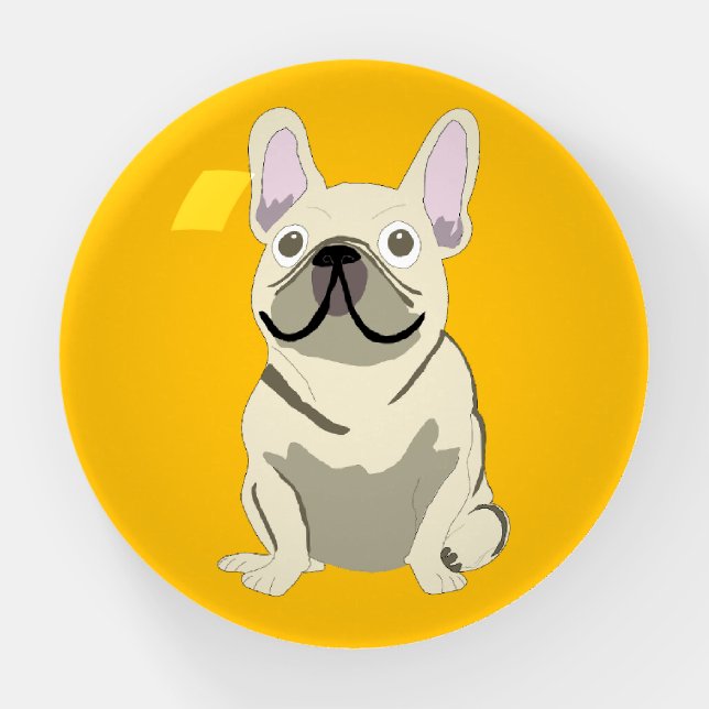 Cream French Bulldog, Paperweight (Front)
