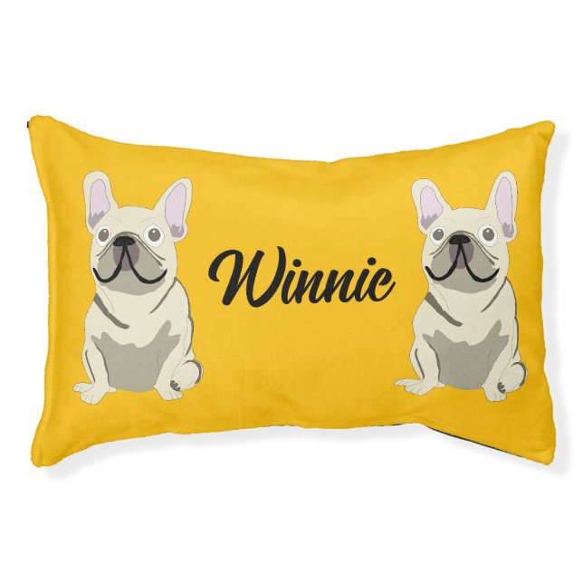 Cream French Bulldog Pet Bed (Front)