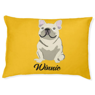Cream French Bulldog Pet Bed
