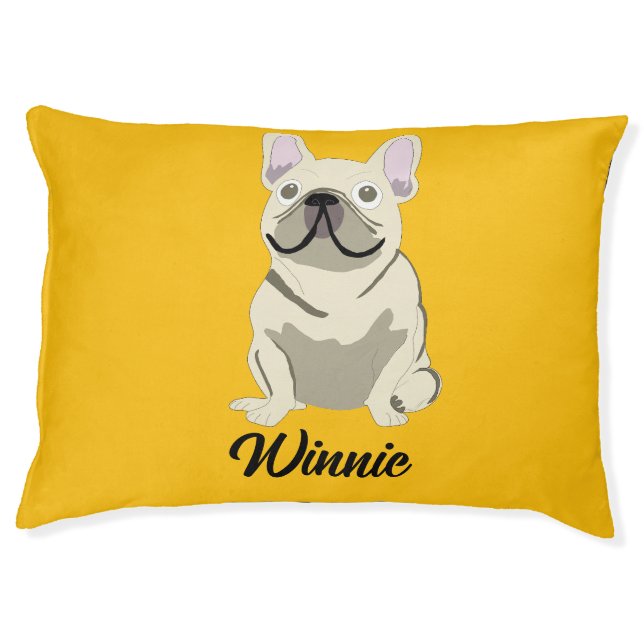 Cream French Bulldog Pet Bed (Front)