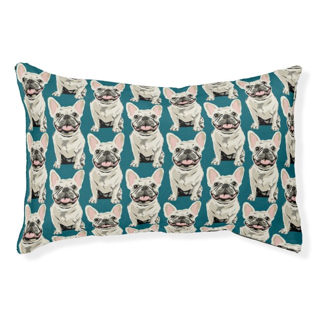 Cream French Bulldog, Pet Bed (Front)