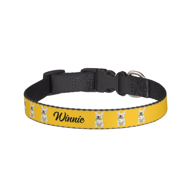 Cream French Bulldog Pet Collar (Front)