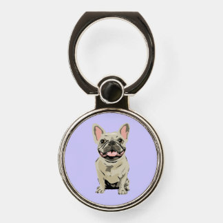 Cream French Bulldog Phone Ring Stand