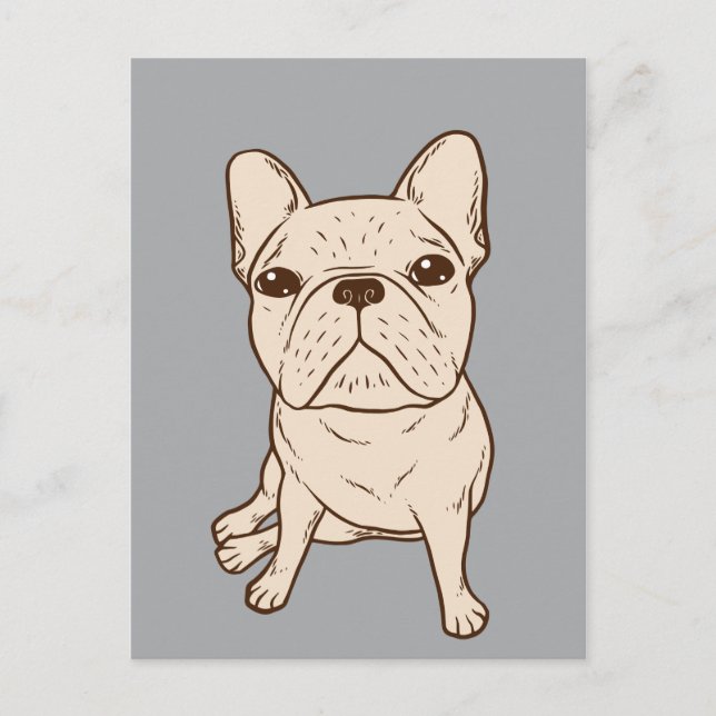 Cream French Bulldog Postcard (Front)