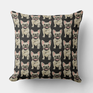 Cream French Bulldog Throw Pillow