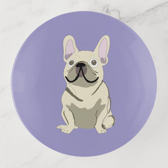 Cream French Bulldog,  Trinket Tray (Front)