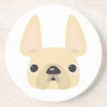 Cream Frenchie Coaster<br><div class="desc">Cream Frenchie Coaster</div>