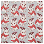 Cream Frenchie in Christmas Sweater Fabric