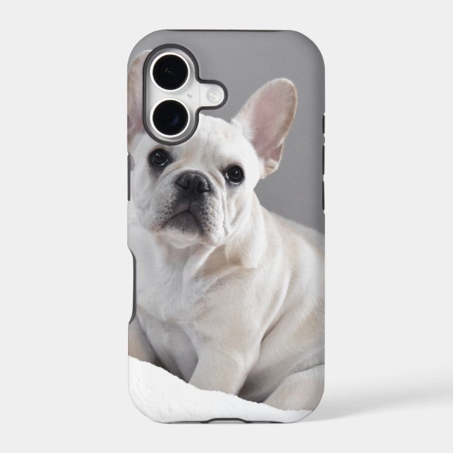 Cream Frenchie Iphone Case (Back)