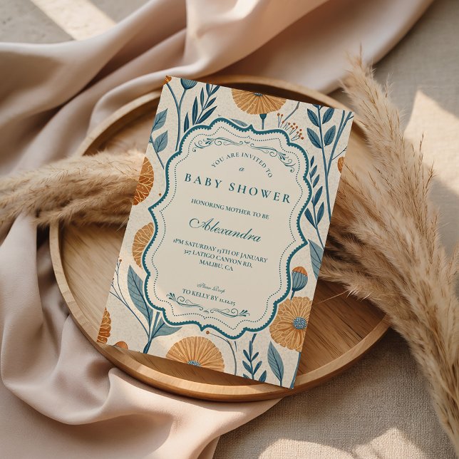 Cream Garden Botanical Baby Shower Invitation (Creator Uploaded)