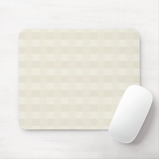 Cream Gingham Plaid Pattern Mouse Pad (With Mouse)