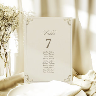Cream Gold Baroque Wedding Seating Chart