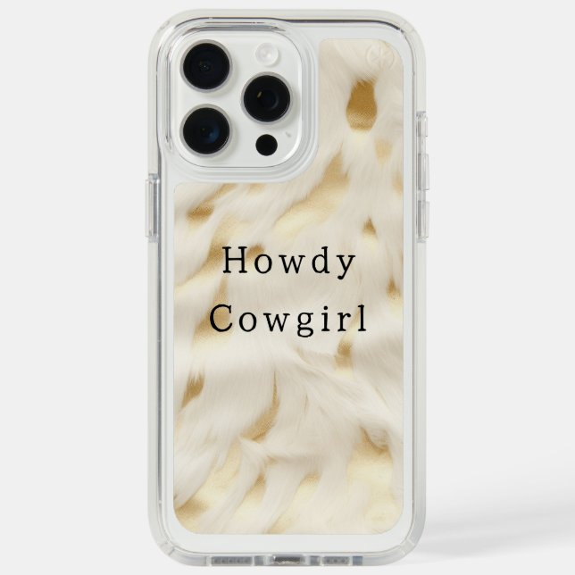 Cream Gold Cowhide Animal Speck iPhone Case (Front (White Titanium))