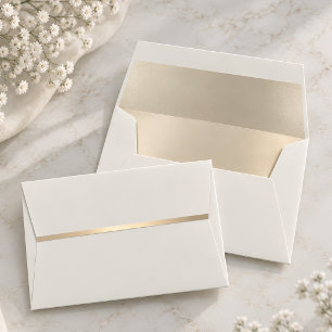 Cream Gold Elegant Wedding Envelope