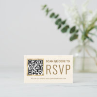 QR Code Wedding Website Cards Gold Foiled Wedding Website 