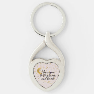 Cream Gold I love you to the moon confetti Keychain
