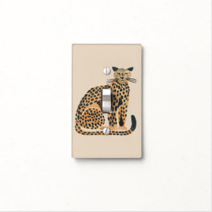Cream Gold Leopard Animal  Light Switch Cover