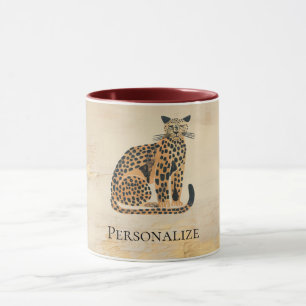 Cream Gold Leopard Animal Mug