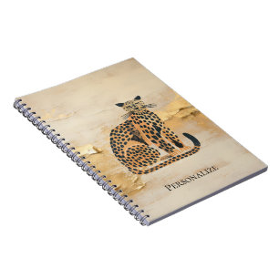 Cream Gold Leopard Animal Notebook