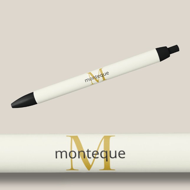 Cream Gold Monogram Personalized Name Luxury Gift  Pen (Creator Uploaded)