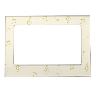 Cream Gold Music Notes   Magnetic Frame