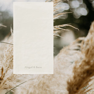 Cream & Gold Personalized Simple Wedding Paper Guest Towels
