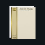 Cream Gold Plate Accountant Business Letterhead<br><div class="desc">Cream and Gold Plate © Sunny Mars Designs.</div>