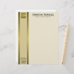 Cream Gold Plate Accountant Business Letterhead<br><div class="desc">Cream and Gold Plate © Sunny Mars Designs.</div>