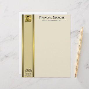 Cream Gold Plate Accountant Business Letterhead
