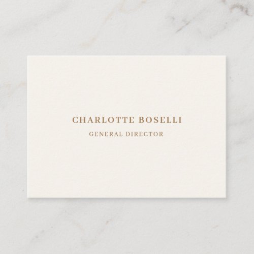 Cream Gold Serif Font Professional Matte Two Sided Business Card