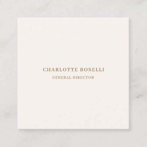 Cream Gold Serif Font Professional Matte Two Sided Square Business Card