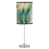 Cream Gold Turquoise Cowhide Animal  Table Lamp (Back)
