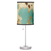 Cream Gold Turquoise Cowhide Animal  Table Lamp (Right)