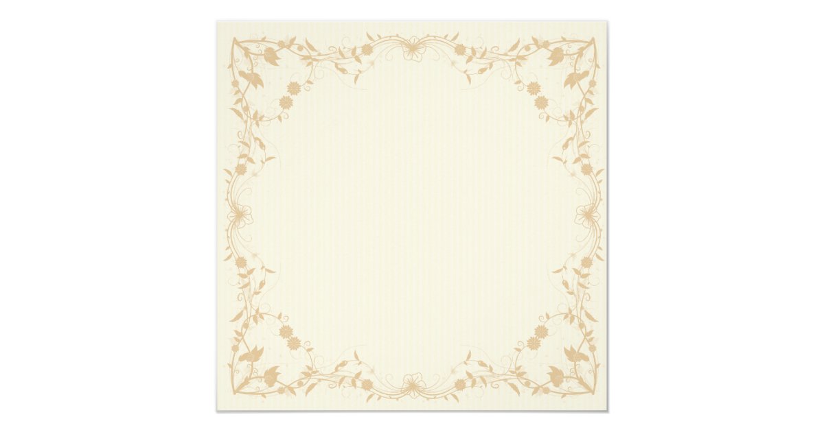 Cream Gold Vintage Floral Wedding Invitation Zazzle