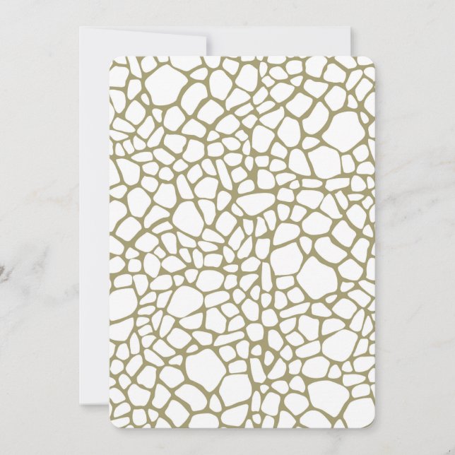 Cream Gold White Giraffe Print Baby Shower Invitation (Front)